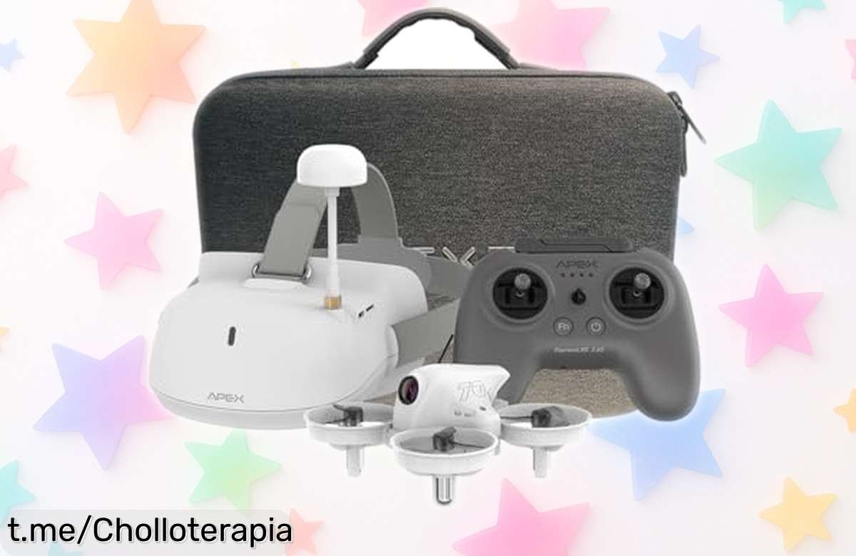 Increíble drone FPV APEX con cámara y control por movimiento de cabeza, súper estable y a un precio loco; aprovecha este chollazo antes que se acabe. ¡No te quedes sin el tuyo!