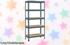 Increíble estantería metálica de 5 niveles Yaheetech para almacenar lo que quieras: montaje sin tornillos y un ofertón que vuela, ¡no te la pierdas!