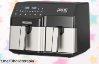 Increíble freidora de aire doble BLACK+DECKER para cocinar a lo grande y rápido, aprovechando un ofertón que no podrás dejar escapar. ¡Dale sabor a tus momentos!