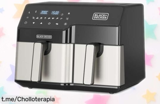 Increíble freidora de aire doble BLACK+DECKER para cocinar a lo grande y rápido, aprovechando un ofertón que no podrás dejar escapar. ¡Dale sabor a tus momentos!