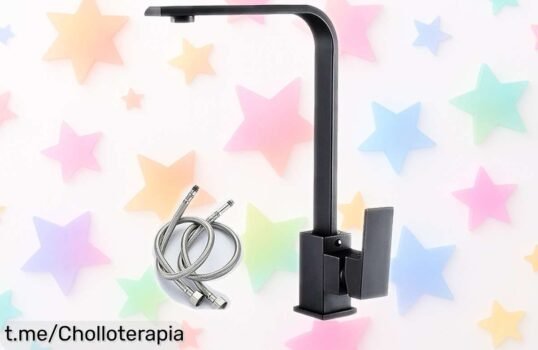 Increíble grifo de cocina con caño alto que gira 360° y ahorra agua, ¡aprovéchalo ya antes de que se acabe este super chollo para tu hogar!