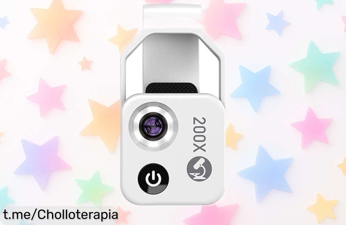 Increíble lente de microscopio para móvil con aumento 200X y luz LED: descubre el mundo alucinante que te espera, ¡hazte ya con este chollazo portátil y diviértete explorando la ciencia!
