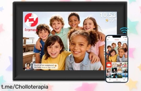 Increíble marco digital Frameo 10,1”: pantalla táctil nítida y fotos al instante, perfecto para compartir cariño en familia a un precio que es casi un regalo. ¡No dejes pasar esta oportunidad!