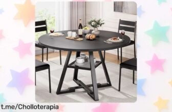 Increíble mesa de comedor redonda industrial Jocoevol para 4-6 personas, rebajada a un precio brutal que se va volando ¡No pierdas la oportunidad de tenerla en tu hogar!