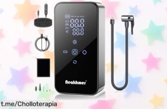 Increíble mini compresor portátil que infla ruedas de coche, bici o moto ¡ilusiones cumplidas y precio rebajado! No dejarás pasar esta oportunidad para disfrutar de su rapidez.