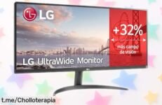 Increíble monitor ultrapanorámico LG 34 IPS 100 Hz con colores alucinantes a un precio ridículo, ¡aprovéchalo antes de que se agote y disfruta de una experiencia visual única!
