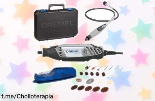Increíble multiherramienta Dremel 3000 con kit completo y velocidad ajustable, un ofertón que vuela a este precio; ¡hazla tuya ya antes de que se agote!
