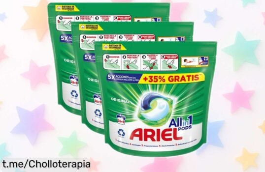 Increíble pack de 105 cápsulas Ariel Allin1 Pods con limpieza profunda y dosificación fácil, ¡aprovecha este descuentazo antes de que se agote!
