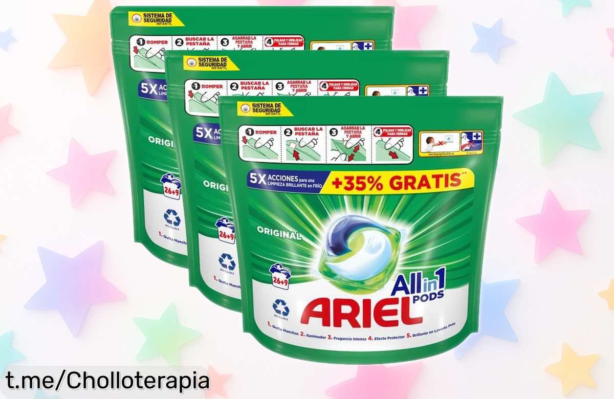 Increíble pack de 105 cápsulas Ariel Allin1 Pods con limpieza profunda y dosificación fácil, ¡aprovecha este descuentazo antes de que se agote!
