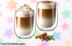 Increíble pack de 2 tazas Glastal que mantienen tu café calentito y elegante, ¡ahora a un precio locazo! Hazte con ellas y sorprende a quien más quieres.