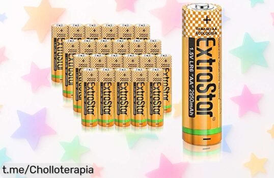 Increíble pack de 24 pilas alcalinas AA EXTRASTAR a un precio loco; controla y disfruta sin preocupaciones, ¡aprovéchalo antes de que se acaben!