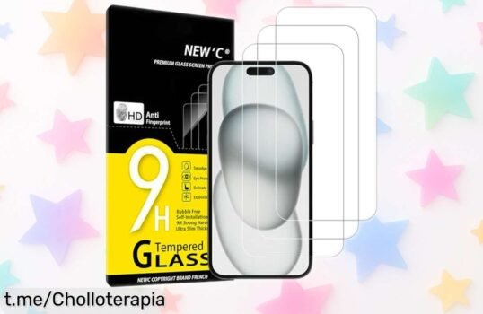 Increíble pack de 3 protectores de pantalla para iPhone 16 Plus: cristales ultra resistentes que cuidan tu móvil como nuevo, ¡no lo dejes escapar antes que vuelen!