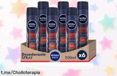 Increíble pack de 6 desodorantes spray NIVEA MEN, frescura duradera a un precio que vuela: ¡aprovéchalo antes de quedarte sin el tuyo!