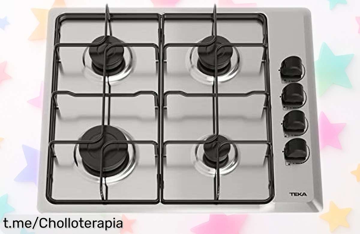 Increíble placa de gas butano TEKA con 4 fuegos y seguridad total a un precio tirado, ¡las unidades vuelan! No te quedes sin la tuya, cocina seguro y fácil.