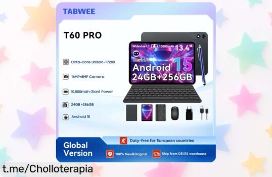 Increíble tableta Android con teclado y ratón Bluetooth, gran pantalla de 13 pulgadas; ¡aprovecha el descuentazo antes que se agote y disfruta de su rendimiento sin límites!