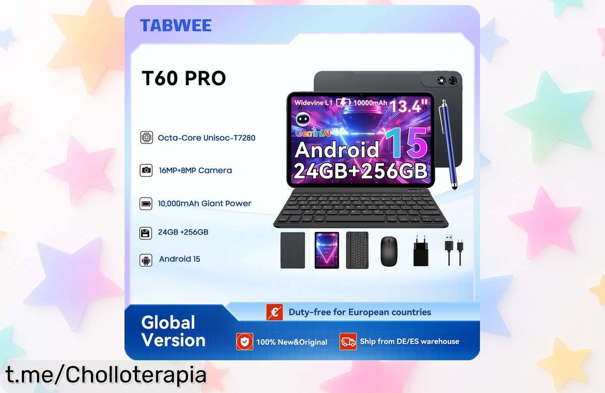 Increíble tableta Android con teclado y ratón Bluetooth, gran pantalla de 13 pulgadas; ¡aprovecha el descuentazo antes que se agote y disfruta de su rendimiento sin límites!