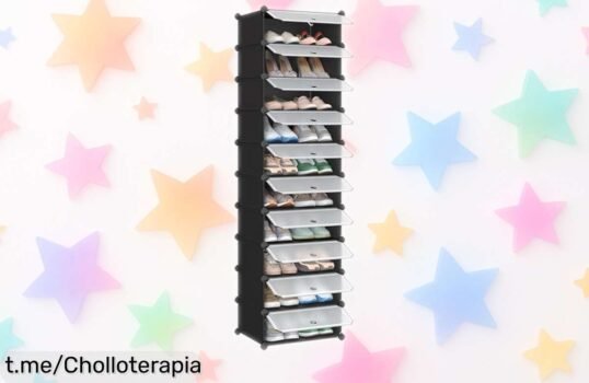 Increíble zapatero modular SONGMICS con 10 compartimentos, ¡organiza tu colección de zapatos ya y sorpréndete con el oferta que no puedes dejar escapar!