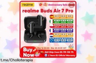 Increíbles auriculares Bluetooth Buds Air 7 Pro de Realme a un precio de risa: cancelación 53dB y 48 horas de batería. ¡No te los pierdas, se acaban volando!