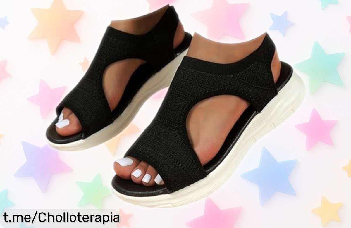 Increíbles sandalias ortopédicas deportivas para mujer con cuña, ¡rebajadas a un precio que es una locura! No dejes pasar la oportunidad de sentirte fabulosa y cómoda.