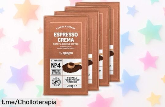 Irresistible pack de 4 cafés molidos Natural Espresso by Amazon, sabor intenso y toque de chocolate, ¡rebajado a un precio loco que volará rápido! No te lo quedes sin probar.