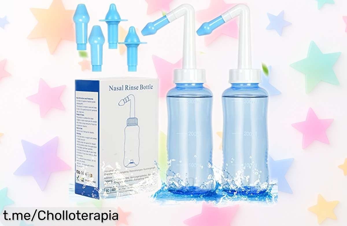 Irrigador nasal URAQT en pack de 2, ¡un ofertón que te hará respirar a pleno pulmón! Aprovecha este chollazo y di adiós a la congestión sin complicaciones.