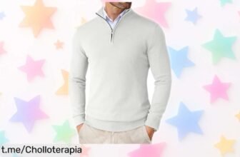Jersey de punto con cuello alto COOFANDY a precio loco: cómodo, siempre de moda y en oferta limitada. No te quedes sin el tuyo, ¡el frío no espera!