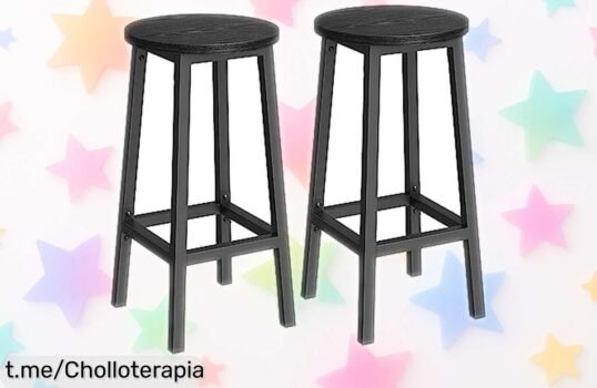 Juego de 2 taburetes de bar súper resistentes y muy prácticos a un precio ridículo que no se repetirá... ¡Apresúrate que vuelan!