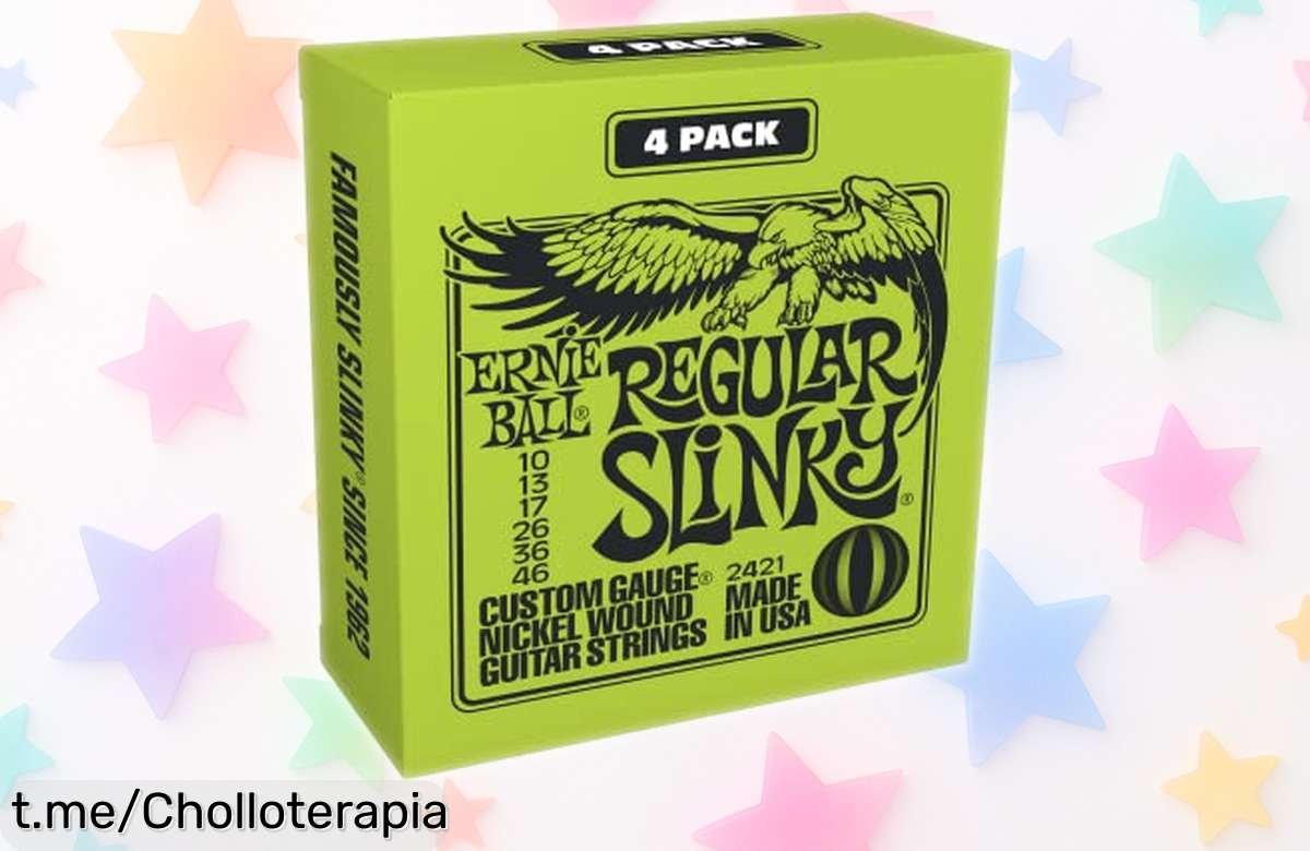 Juego de cuerdas para guitarra eléctrica Ernie Ball Regular Slinky, un chollazo que no fías: ¡el sonido perfecto al mejor precio y solo hasta agotar unidades!
