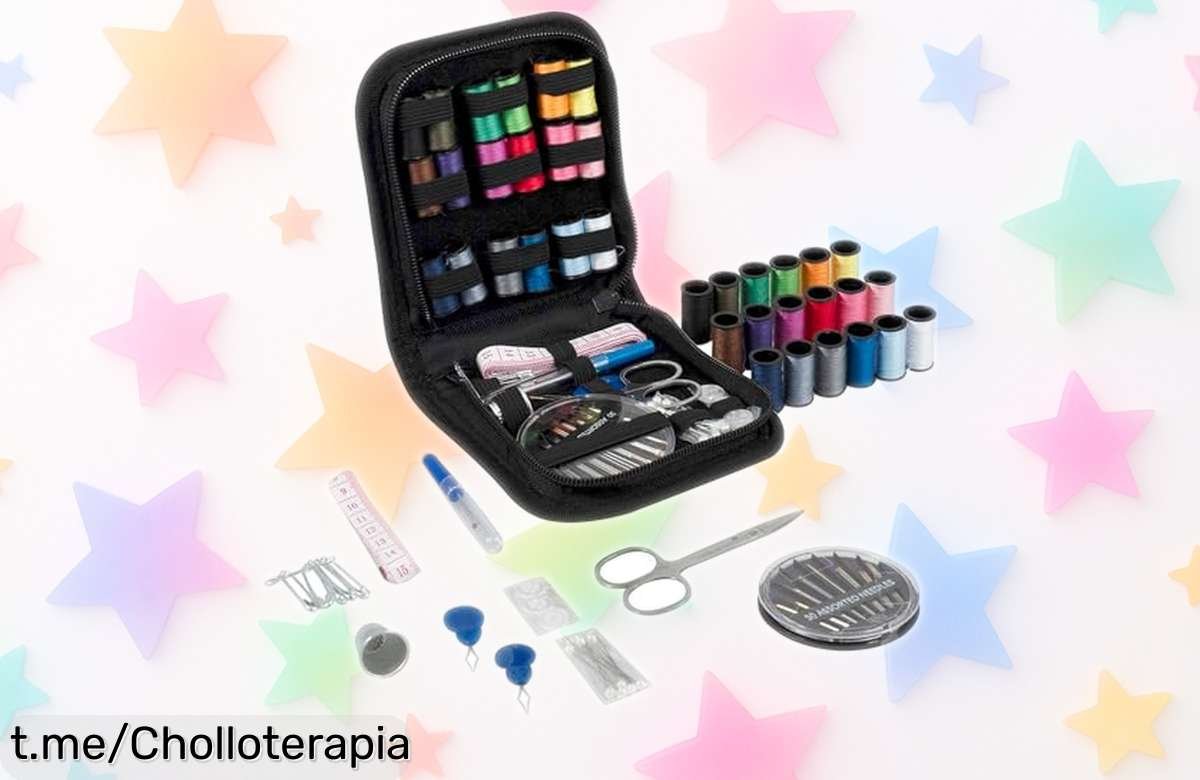 Kit de costura de viaje completo con tijeras y botones a precio loco, ¡no te quedes sin el tuyo! Perfecto para arreglos rápidos donde sea. Aprovecha antes de que se agote.