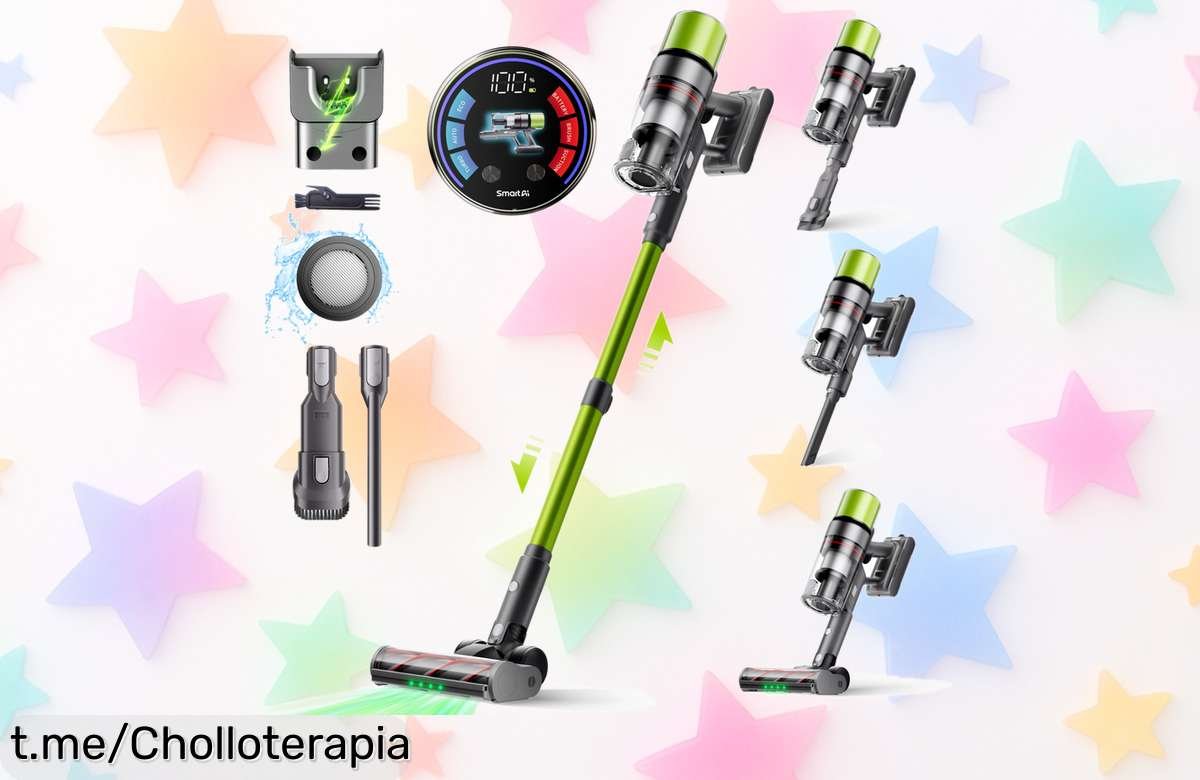 La poderosa aspiradora escoba SmartAI V6 que elimina pelos y suciedad en un suspiro, ¡ahora con precio de risa! No te la puedes perder, dale nueva vida a tu hogar.