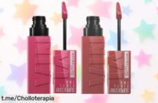 Labiales Superstay Vinyl Ink de Maybelline New York: ¡pack de dos a precio loco! Duración de 16 horas y colores irresistibles, no te quedes sin ellos que vuelan.