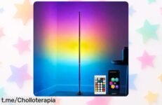 Lámpara LED de pie Aourow con mando y app, vive la fiesta en casa cambiando entre 16 millones de colores a un precio loco que te hará sonreír. ¡No dejes pasar esta oportunidad!