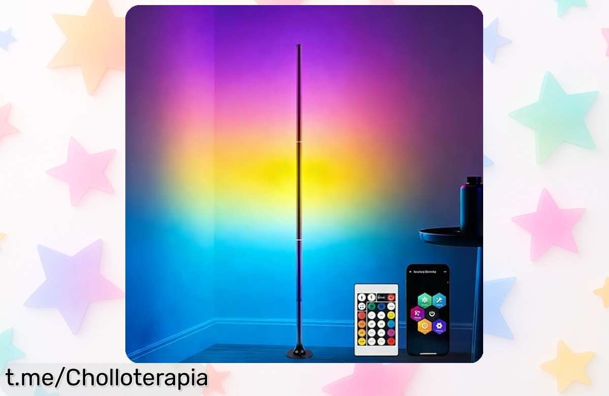 Lámpara LED de pie Aourow con mando y app, vive la fiesta en casa cambiando entre 16 millones de colores a un precio loco que te hará sonreír. ¡No dejes pasar esta oportunidad!