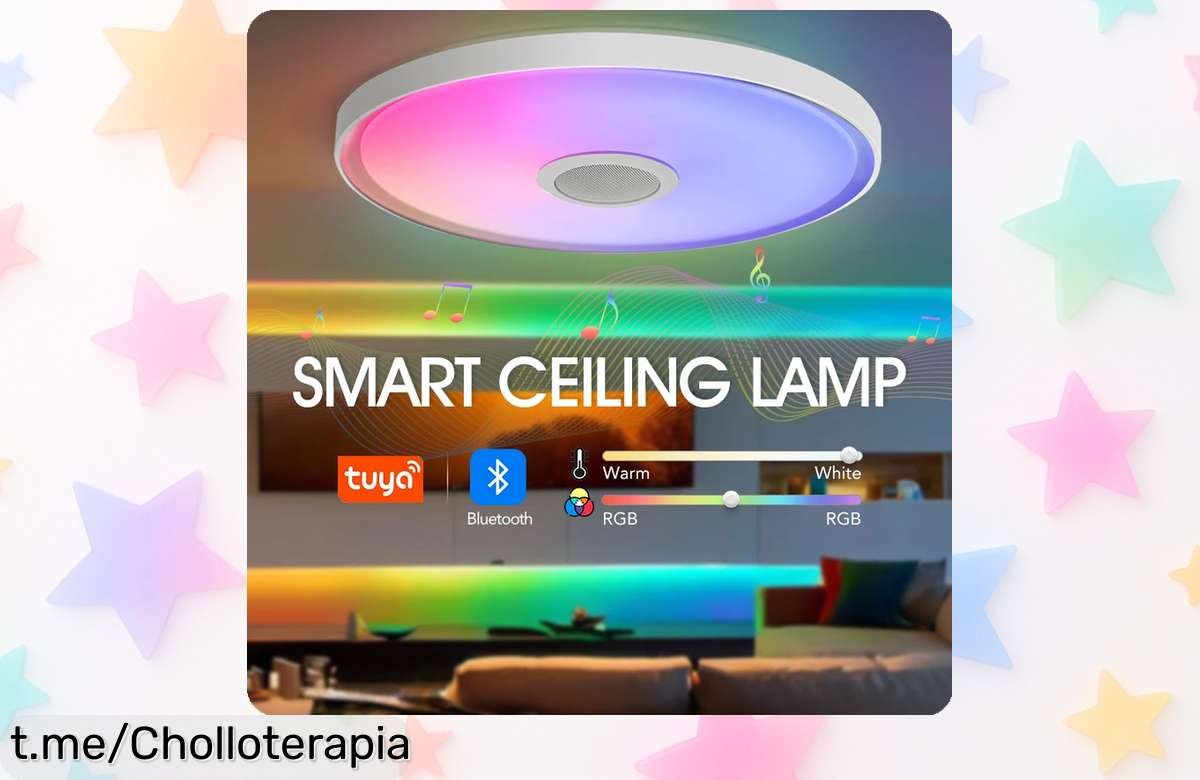 Lámpara LED de techo inteligente con altavoz y colores RGB: crea el ambiente perfecto en casa por un precio de risa, ¡no te quedes sin la tuya!