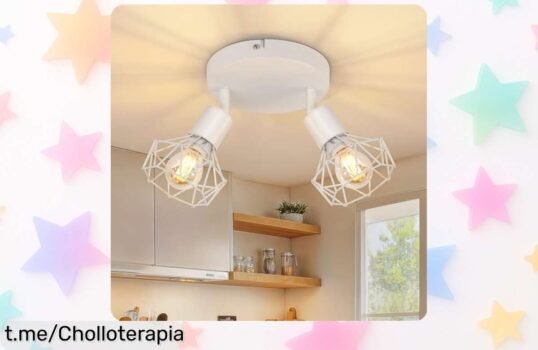 Lámpara de techo LED con 2 focos movibles que ilumina tus espacios, precio de risa y pocas unidades disponibles, ¡haz que brille tu hogar antes de que se agote!