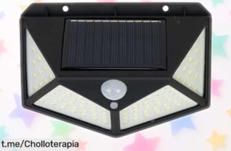 Lámpara solar LED PNI GreenHouse con 100 luces y sensor PIR, ¡súper potente a un precio irreal que no vas a volver a ver! Aprovecha antes de que se agote.