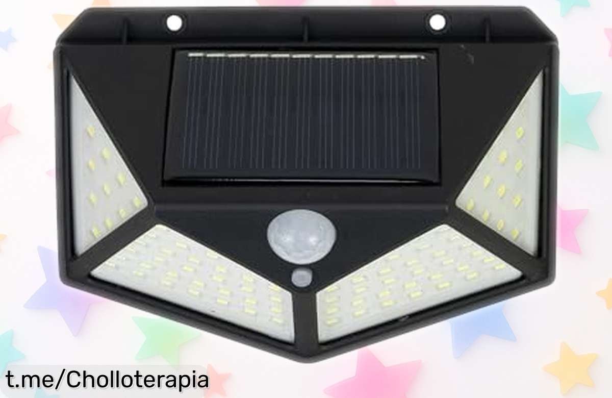 Lámpara solar LED PNI GreenHouse con 100 luces y sensor PIR, ¡súper potente a un precio irreal que no vas a volver a ver! Aprovecha antes de que se agote.