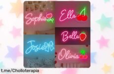 Letrero de neón personalizado con diseño de cereza para habitaciones infantiles, ¡ofertón exclusivo y pocas unidades! Decora su cuarto a un precio que no volverás a ver.