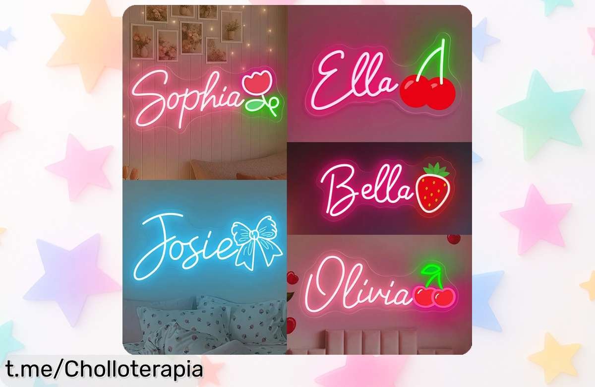 Letrero de neón personalizado con diseño de cereza para habitaciones infantiles, ¡ofertón exclusivo y pocas unidades! Decora su cuarto a un precio que no volverás a ver.