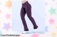 Ligeros y cómodos leggings deportivos DFYNE Vision Flares de pierna ancha y cintura alta cruzada, ¡llevan un precio tremendo que no querrás dejar pasar!