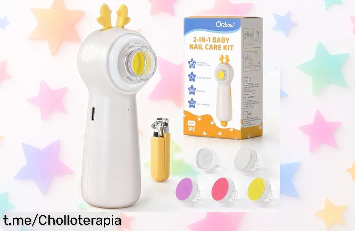 Lima eléctrica para uñas de bebé Ciervo Amarillo con luz LED: ¡bajada de precio impresionante! No te quedes sin la tuya, son horas de cuidado en minutos y a un precio que vuela.