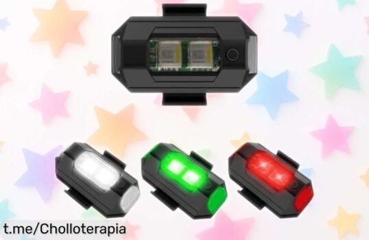 Luces estroboscópicas Jubilofex para drones a un precio de locura: ¡Máxima visibilidad con 4 colores y hasta 8 horas de batería! No te quedes sin las tuyas, vuela seguro y diviértete ahora.