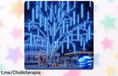 Luces lluvia de meteoritos Ehomfory: 15 tubos y 540 LED para iluminar tu espacio a un precio irreal, ¡apresúrate antes que se agoten!