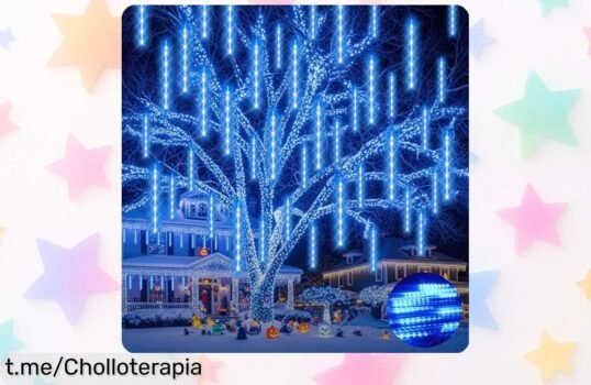 Luces lluvia de meteoritos Ehomfory: 15 tubos y 540 LED para iluminar tu espacio a un precio irreal, ¡apresúrate antes que se agoten!