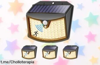 Luces solares de exterior con sensor Giliwosy, 4 focos LED a precio loco que iluminarán tus noches; ¡aprovecha este ofertón antes de que se vayan volando!