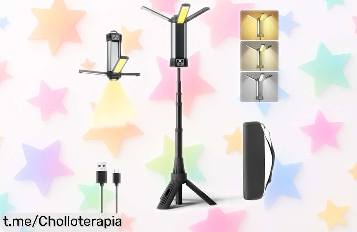 Luz de camping recargable con soporte telescópico, ¡un ofertón que ilumina tus noches por un precio loco! No te quedes sin ella, date prisa y sorpréndete en cada aventura.