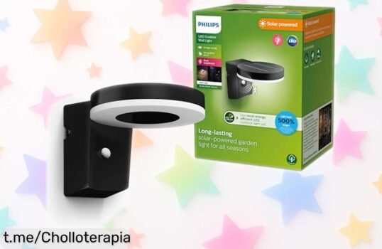 Luz solar Philips Lighting para exterior con sensor de movimiento: ¡ilumina 5 veces más y a un precio de risa, pero date prisa antes que se acabe!