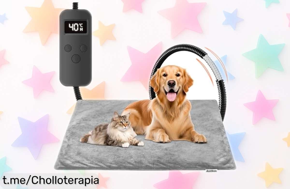 Manta térmica para perros y gatos con temporizador, ¡ofertón inigualable para que tu mejor amigo esté calentito y seguro! Aprovecha este super chollo antes de que desaparezca.