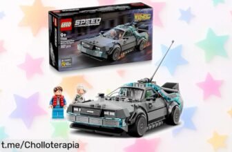 Maqueta de coche Regreso al Futuro LEGO Speed Champions 77256, súper chollo con minifiguras de Marty y Doc que volará en tu colección; no te lo pierdas o se esfuma.