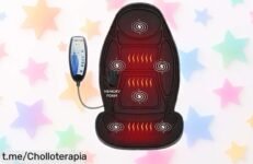 Masajeador de asiento Snailax con calor y vibración a precio escandaloso, alivia tu espalda en casa o la oficina. No te quedes sin él, ¡tu bienestar lo merece!